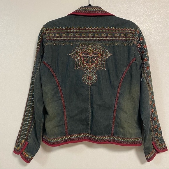 Chico’s Blazer women’s size Medium Embroidered studded Blazer Jacket - Picture 7 of 14